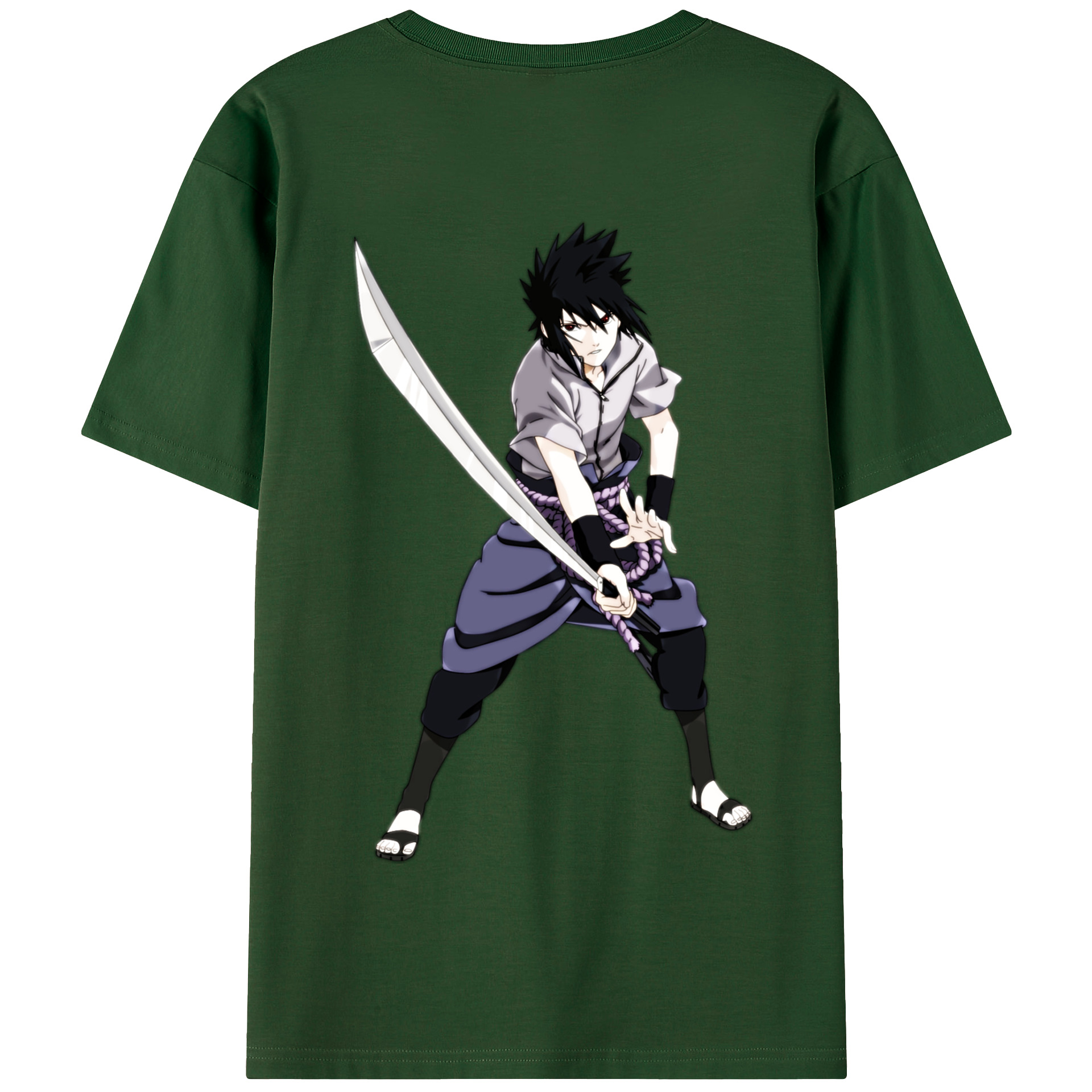 （画像用） NARUTO -ナルト- うちは サスケ Uchiha Sasuke 綿100％半袖Tシャツ（背面プリント）